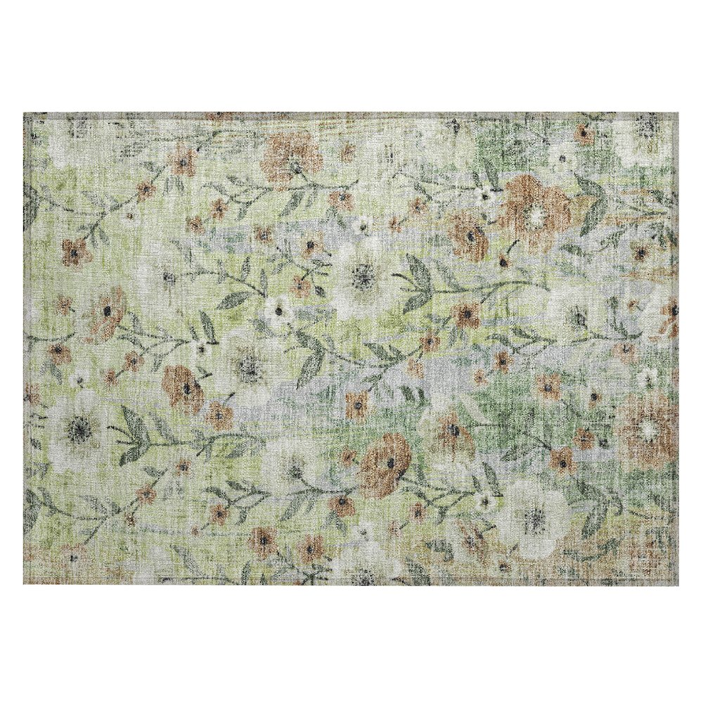 Machine Washable Indoor/Outdoor Chantille ACN2403 Green 1'8" x 2'6" Rug. Picture 1