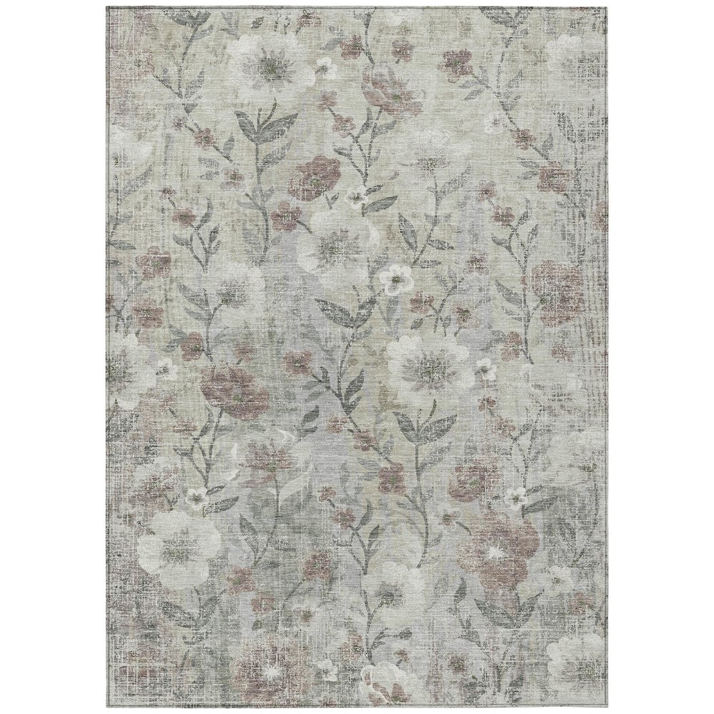 Machine Washable Indoor/Outdoor Chantille ACN2403 Brown 2'6" x 3'10" Rug. Picture 1