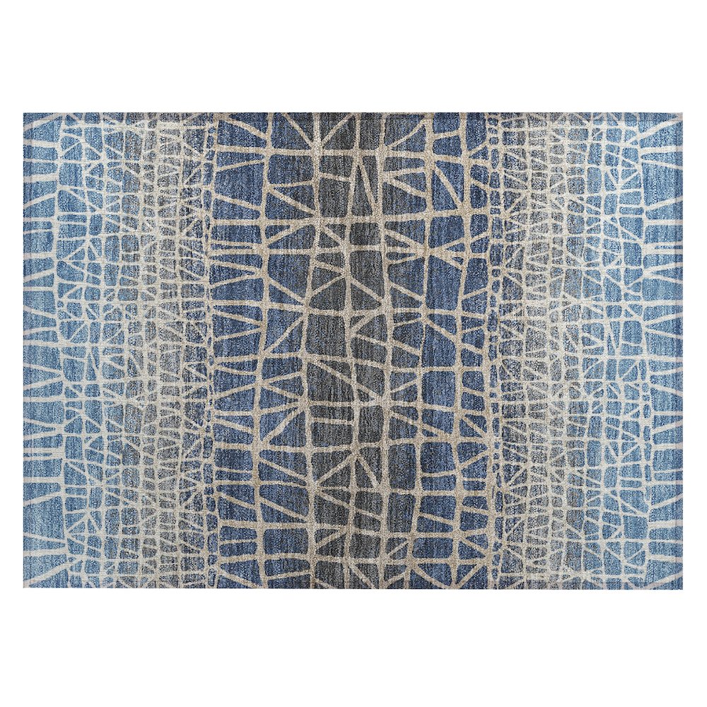 Machine Washable Indoor/Outdoor Chantille ACN2404 Blue 1'8" x 2'6" Rug. Picture 1