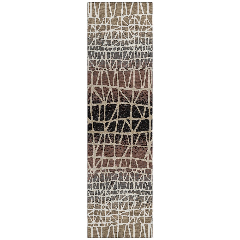 Machine Washable Indoor/Outdoor Chantille ACN2404 Brown 2'3" x 7'6" Runner Rug. Picture 1