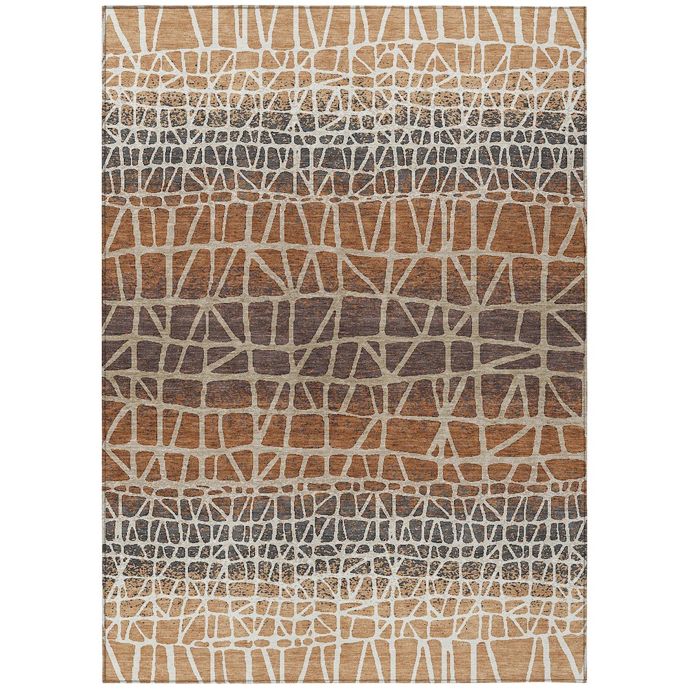 Machine Washable Indoor/Outdoor Chantille ACN2404 Orange 2'6" x 3'10" Rug. Picture 1