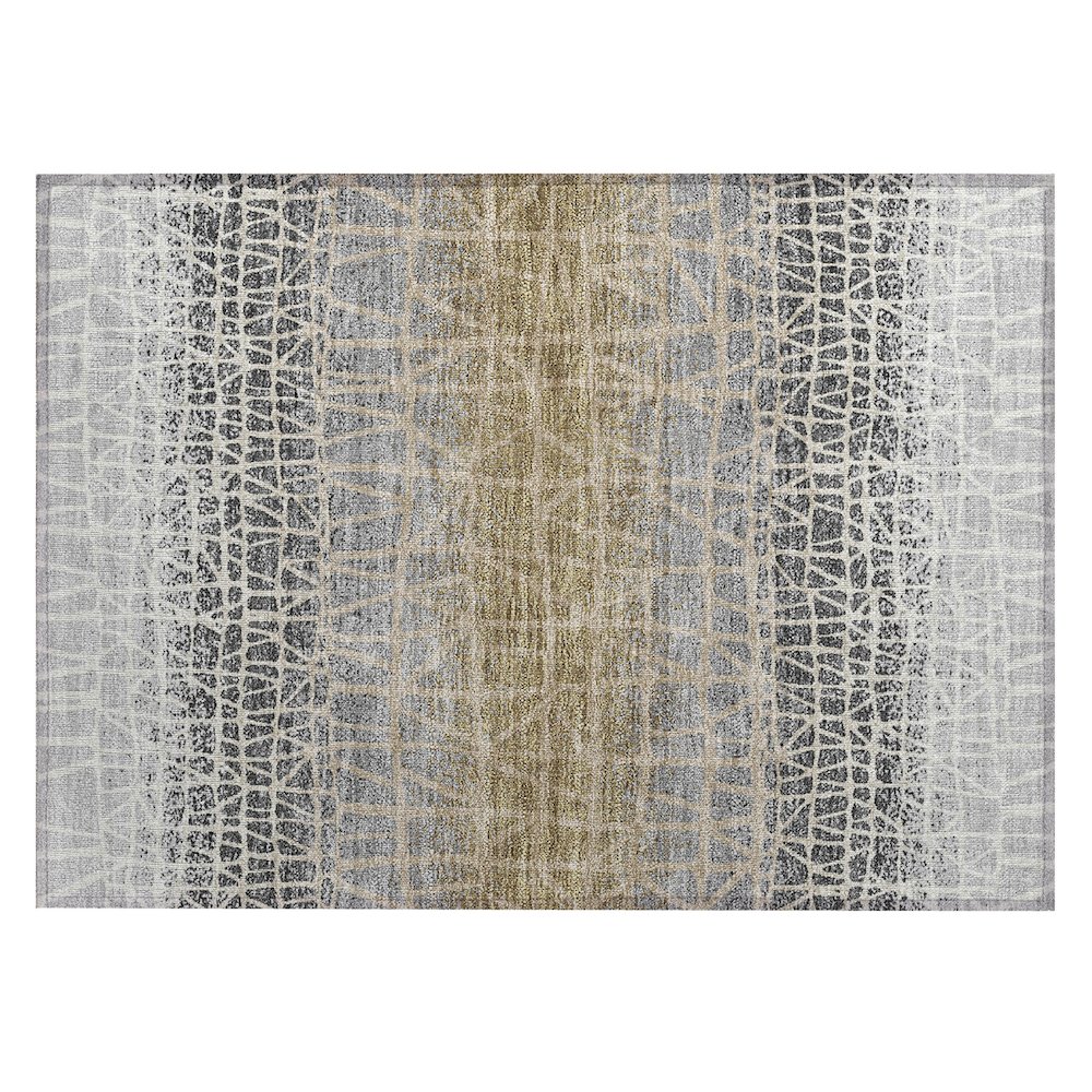 Machine Washable Indoor/Outdoor Chantille ACN2404 Gray 1'8" x 2'6" Rug. Picture 1