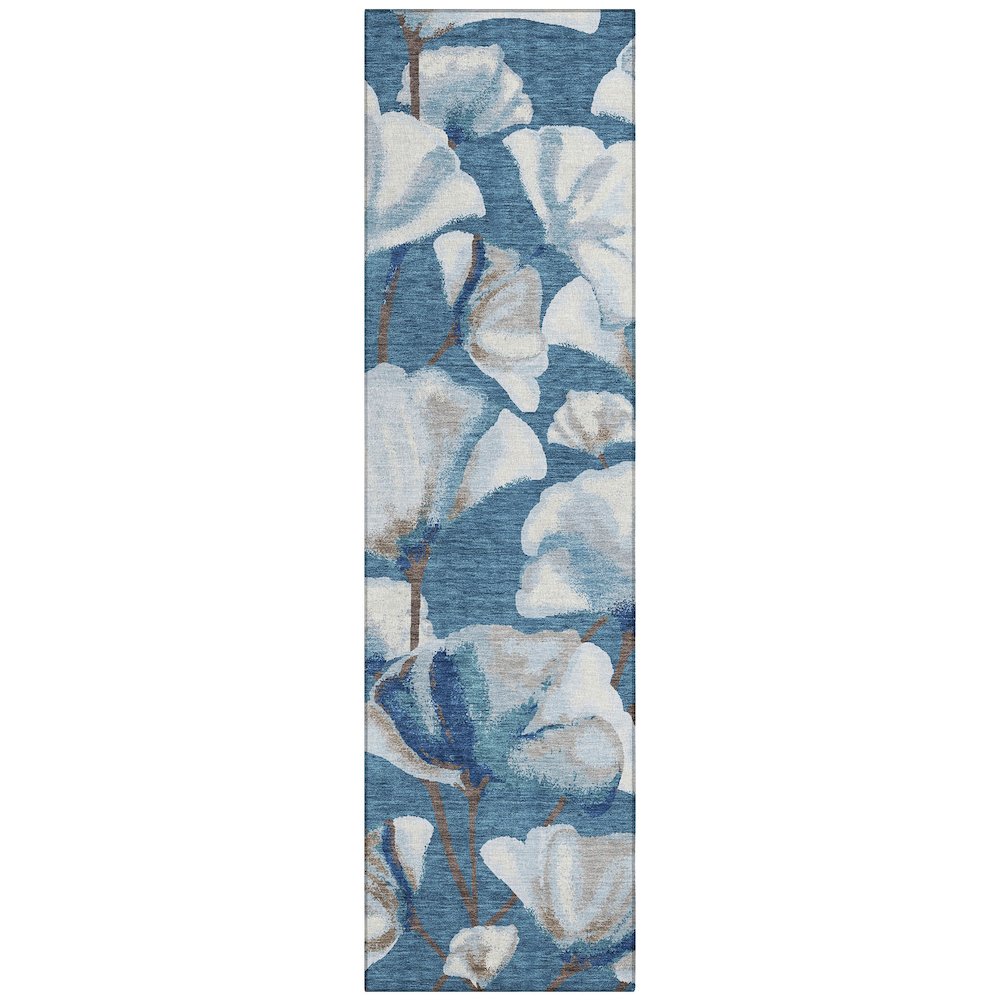 Machine Washable Indoor/Outdoor Chantille ACN2405 Blue 2'3" x 7'6" Runner Rug. Picture 1