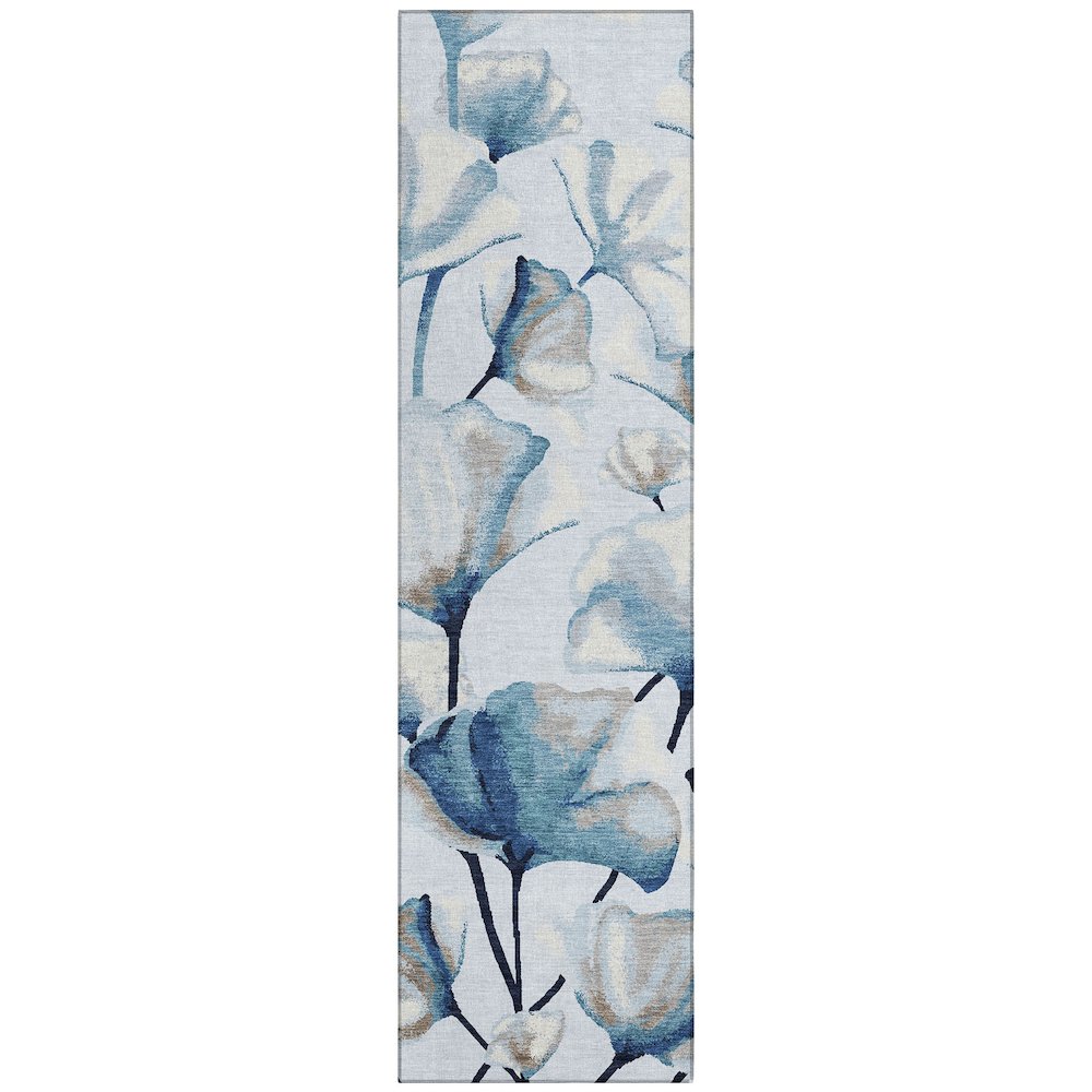 Machine Washable Indoor/Outdoor Chantille ACN2405 Blue 2'3" x 7'6" Runner Rug. Picture 1