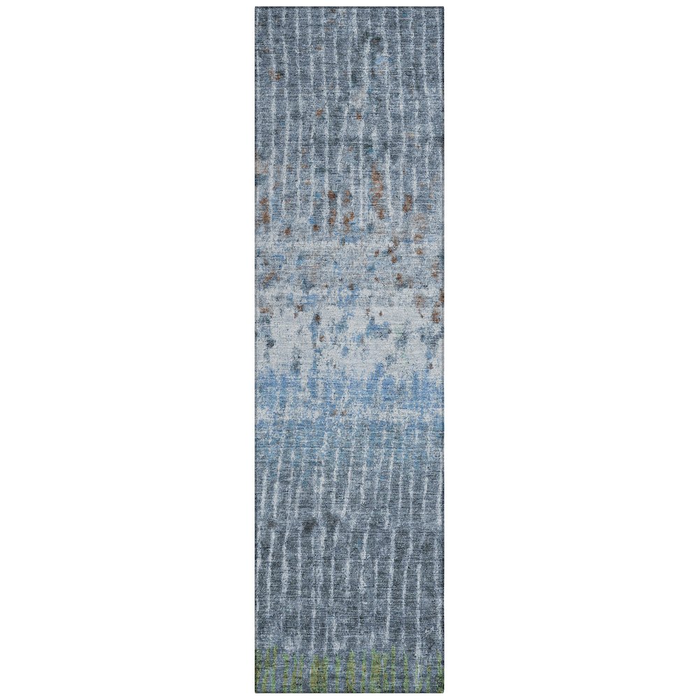 Machine Washable Indoor/Outdoor Chantille ACN2406 Blue 2'3" x 7'6" Runner Rug. Picture 1