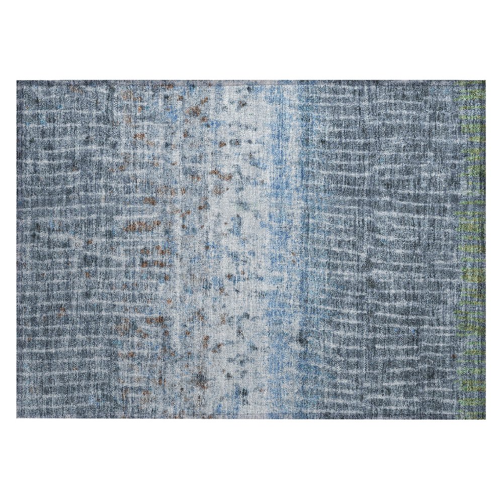 Machine Washable Indoor/Outdoor Chantille ACN2406 Blue 1'8" x 2'6" Rug. Picture 1