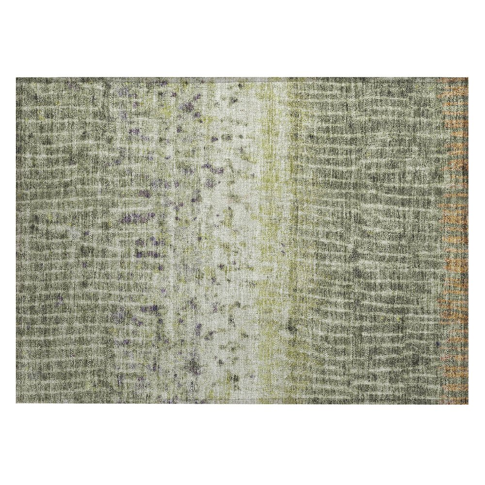 Machine Washable Indoor/Outdoor Chantille ACN2406 Green 1'8" x 2'6" Rug. Picture 1
