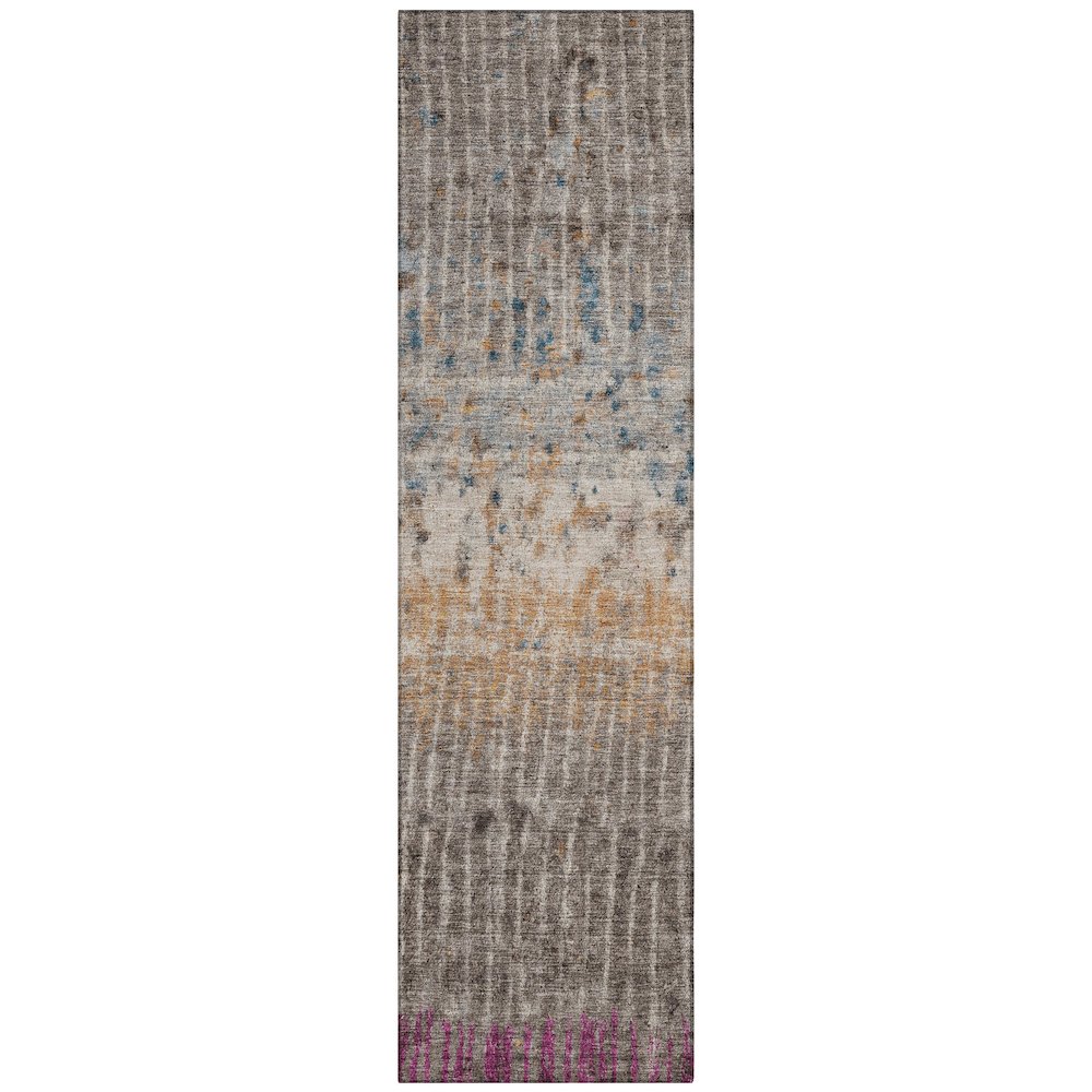 Machine Washable Indoor/Outdoor Chantille ACN2406 Brown 2'3" x 7'6" Runner Rug. Picture 1