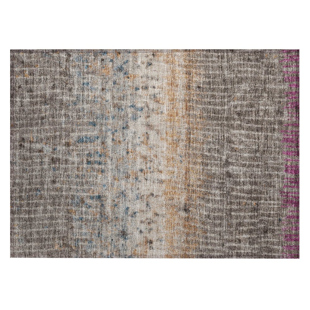 Machine Washable Indoor/Outdoor Chantille ACN2406 Brown 1'8" x 2'6" Rug. Picture 1