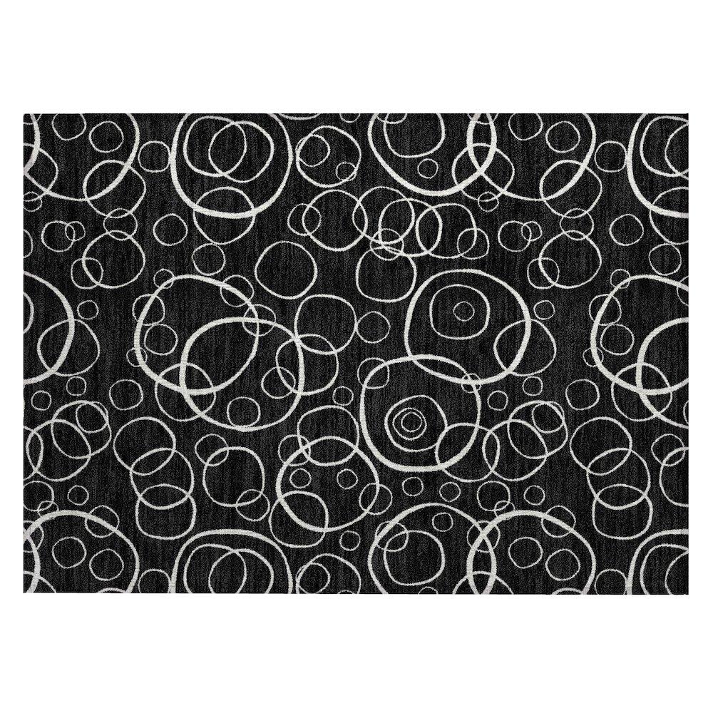 Machine Washable Indoor/Outdoor Chantille ACN2407 Black 1'8" x 2'6" Rug. Picture 1