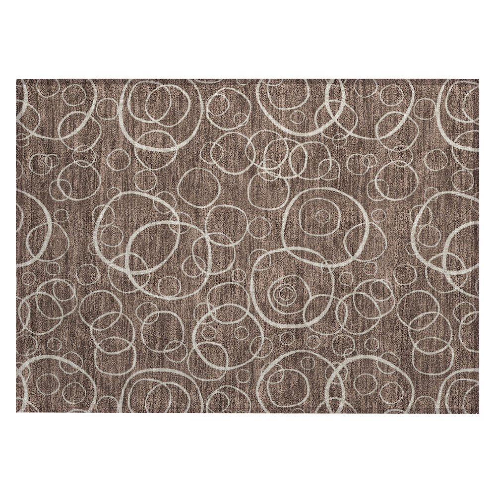 Machine Washable Indoor/Outdoor Chantille ACN2407 Brown 1'8" x 2'6" Rug. Picture 1