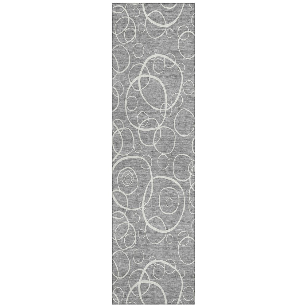 Machine Washable Indoor/Outdoor Chantille ACN2407 Gray 2'3" x 7'6" Runner Rug. Picture 1