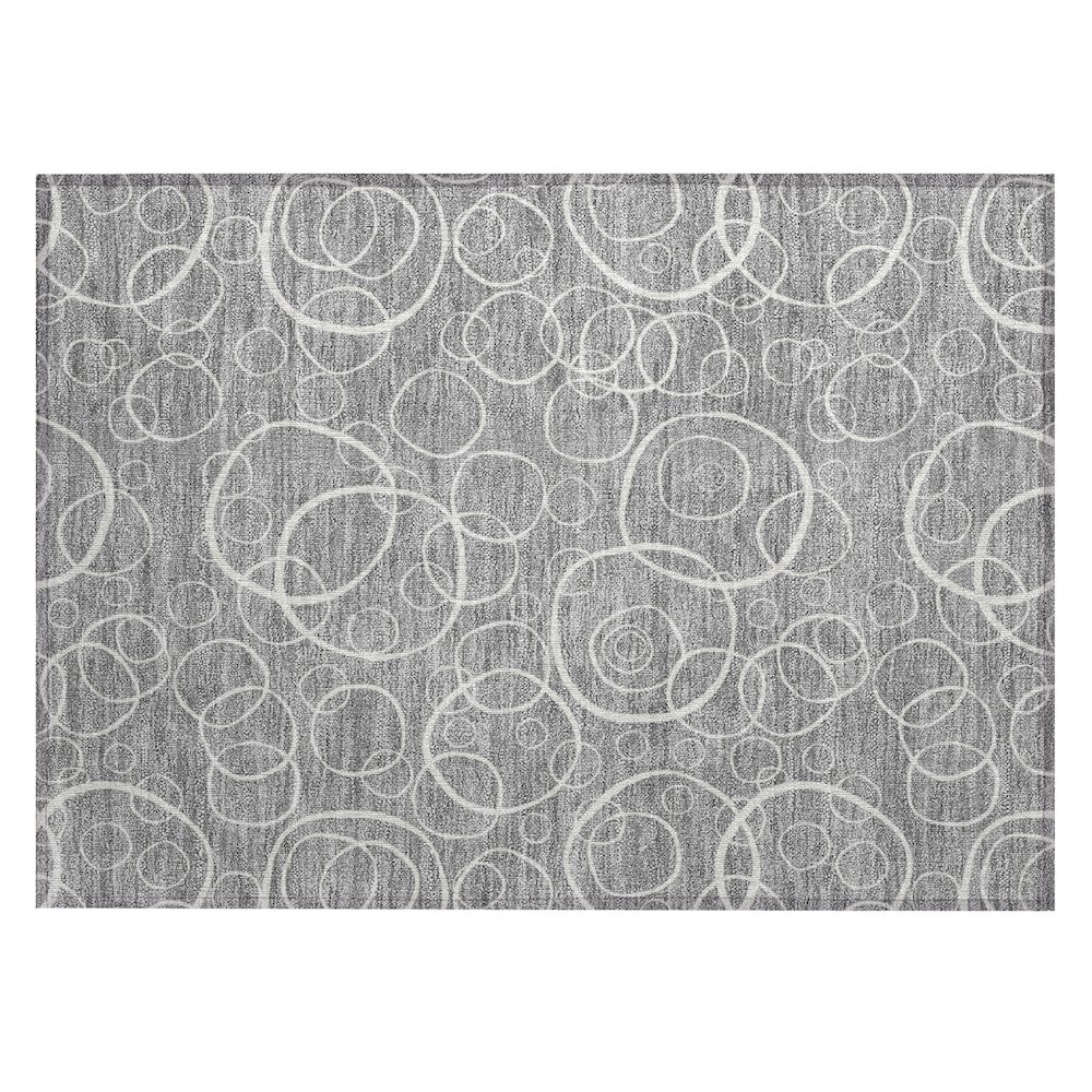 Machine Washable Indoor/Outdoor Chantille ACN2407 Gray 1'8" x 2'6" Rug. Picture 1