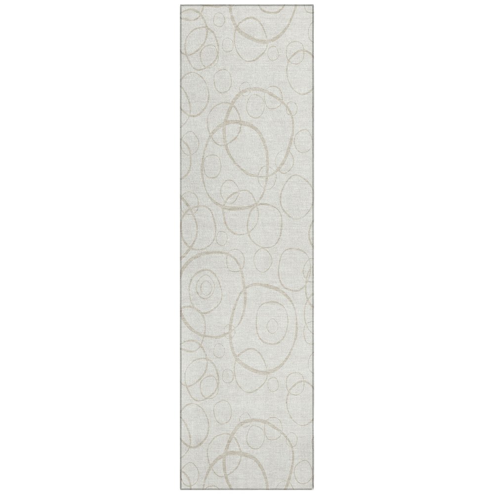 Machine Washable Indoor/Outdoor Chantille ACN2407 Ivory 2'3" x 7'6" Runner Rug. Picture 1