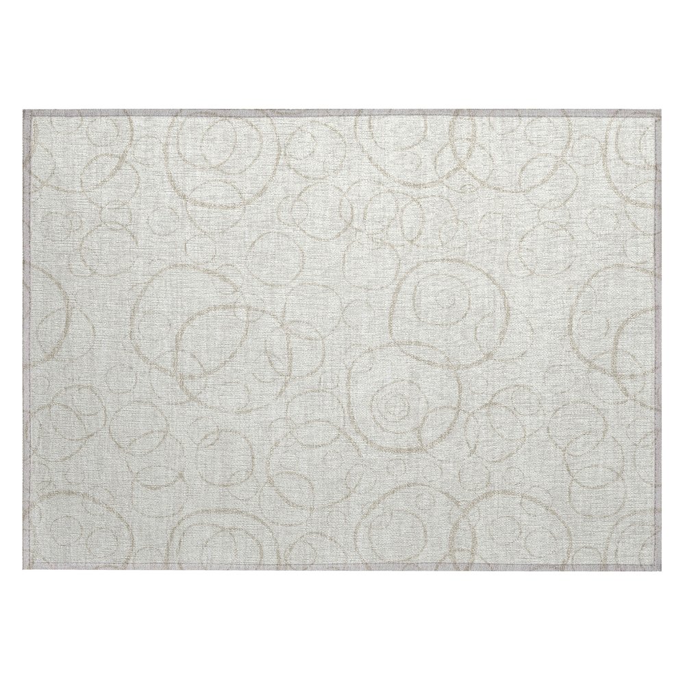 Machine Washable Indoor/Outdoor Chantille ACN2407 Ivory 1'8" x 2'6" Rug. Picture 1