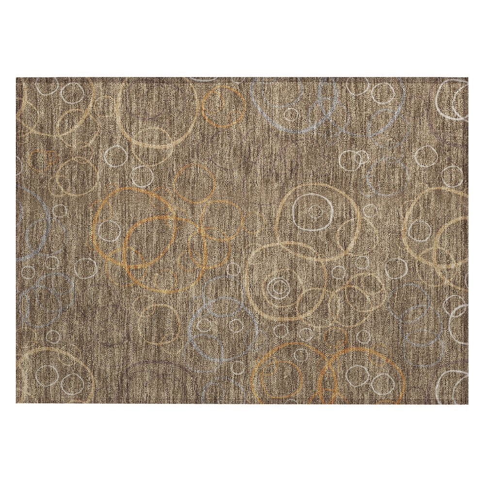 Machine Washable Indoor/Outdoor Chantille ACN2408 Brown 1'8" x 2'6" Rug. Picture 1