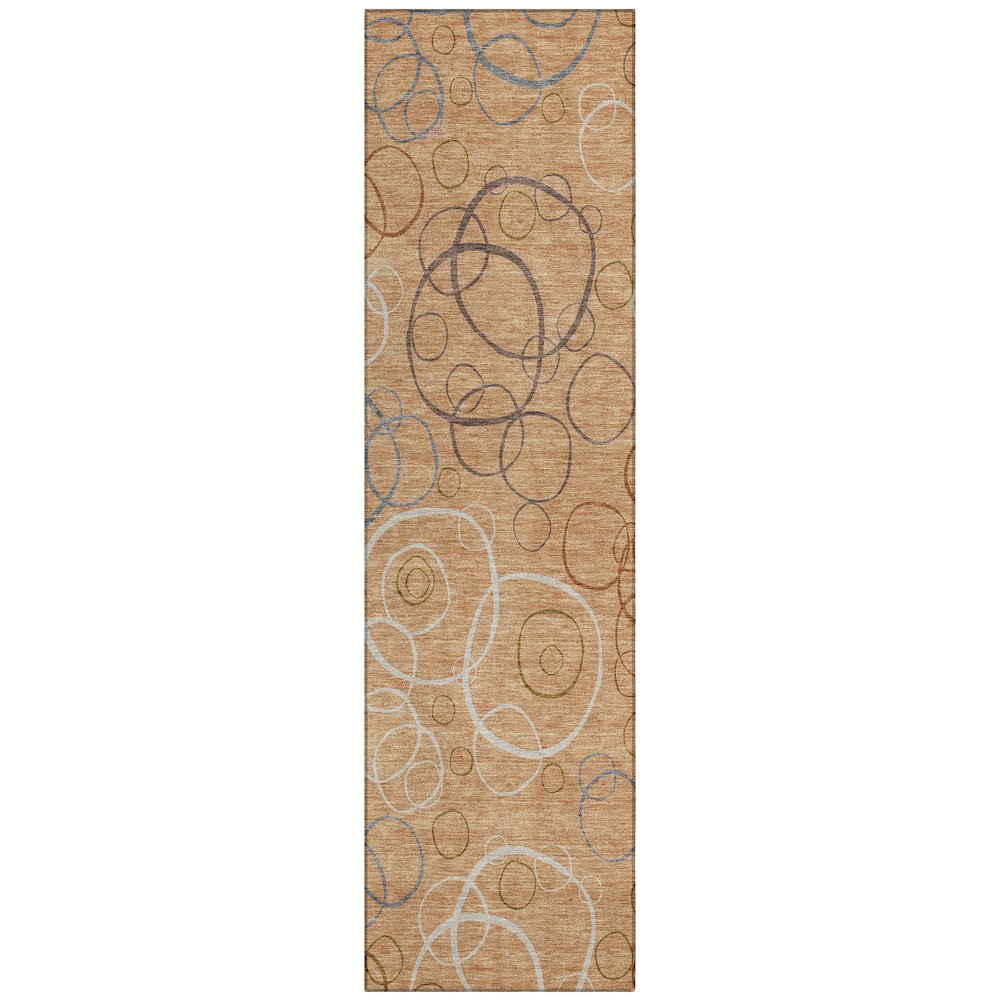 Machine Washable Indoor/Outdoor Chantille ACN2408 Orange 2'3" x 7'6" Runner Rug. Picture 1