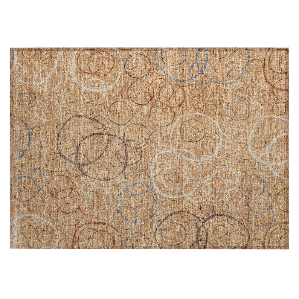 Machine Washable Indoor/Outdoor Chantille ACN2408 Orange 1'8" x 2'6" Rug. Picture 1