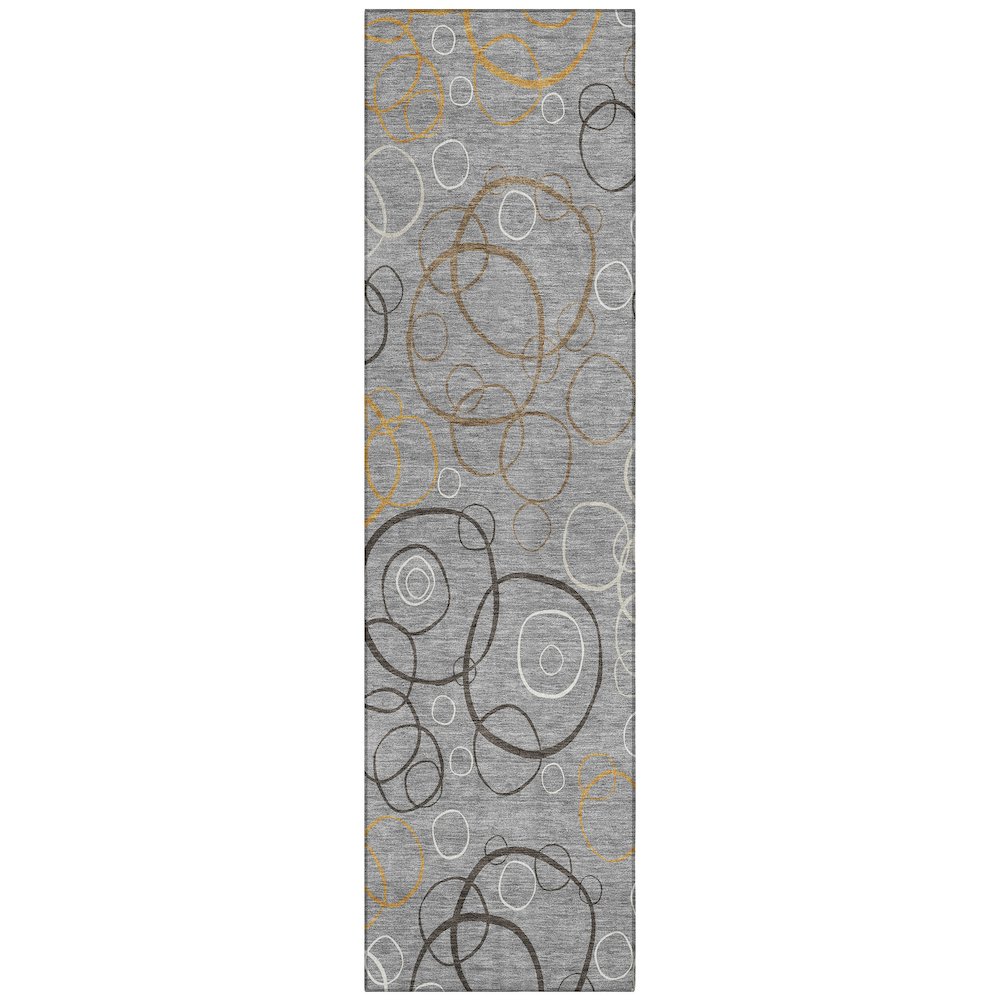 Machine Washable Indoor/Outdoor Chantille ACN2408 Gray 2'3" x 7'6" Runner Rug. Picture 1