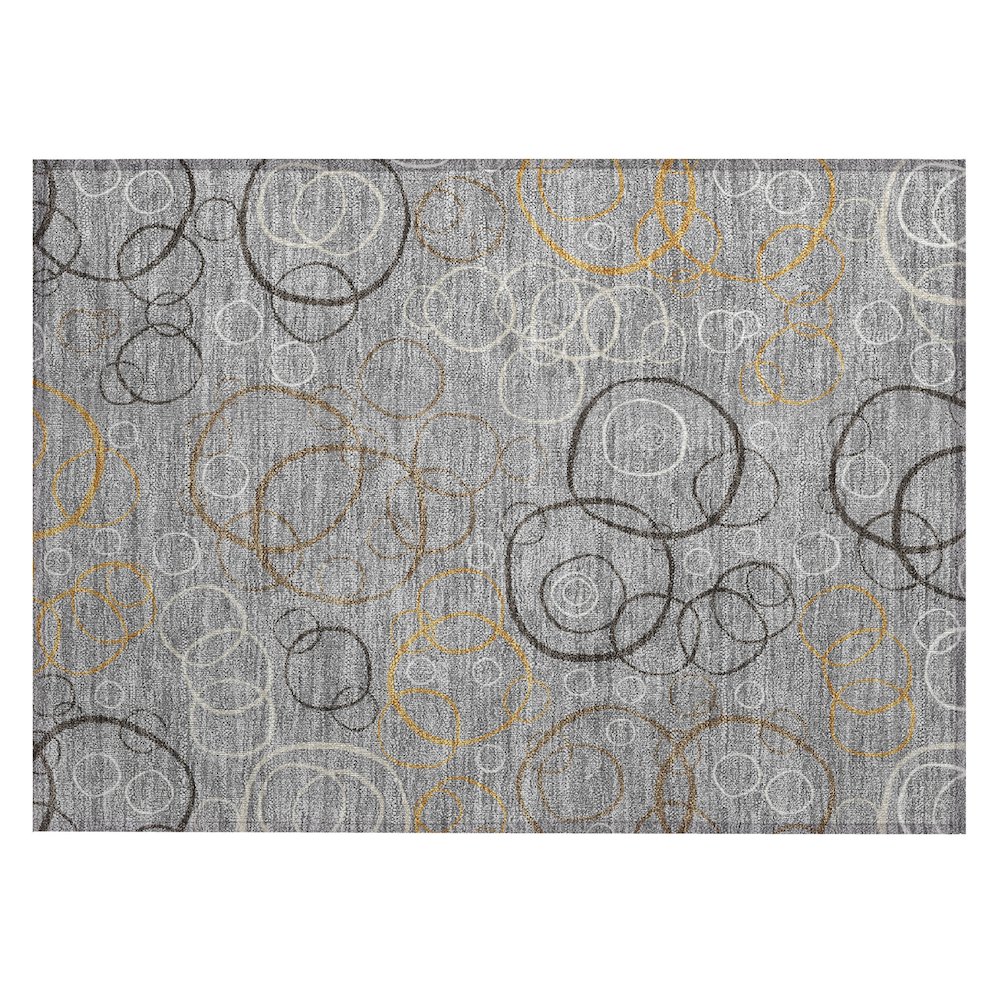 Machine Washable Indoor/Outdoor Chantille ACN2408 Gray 1'8" x 2'6" Rug. Picture 1