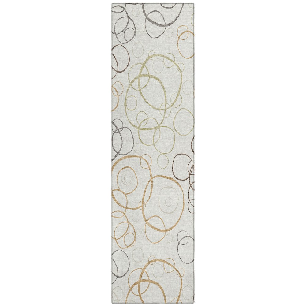 Machine Washable Indoor/Outdoor Chantille ACN2408 Ivory 2'3" x 7'6" Runner Rug. Picture 1