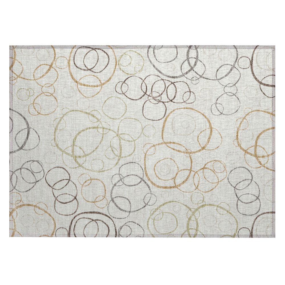 Machine Washable Indoor/Outdoor Chantille ACN2408 Ivory 1'8" x 2'6" Rug. Picture 1