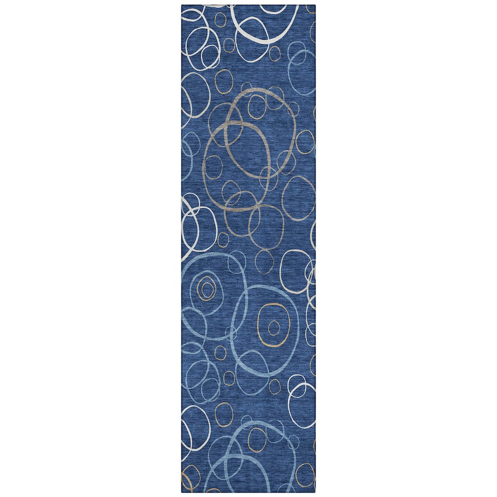 Machine Washable Indoor/Outdoor Chantille ACN2408 Blue 2'3" x 7'6" Runner Rug. Picture 1