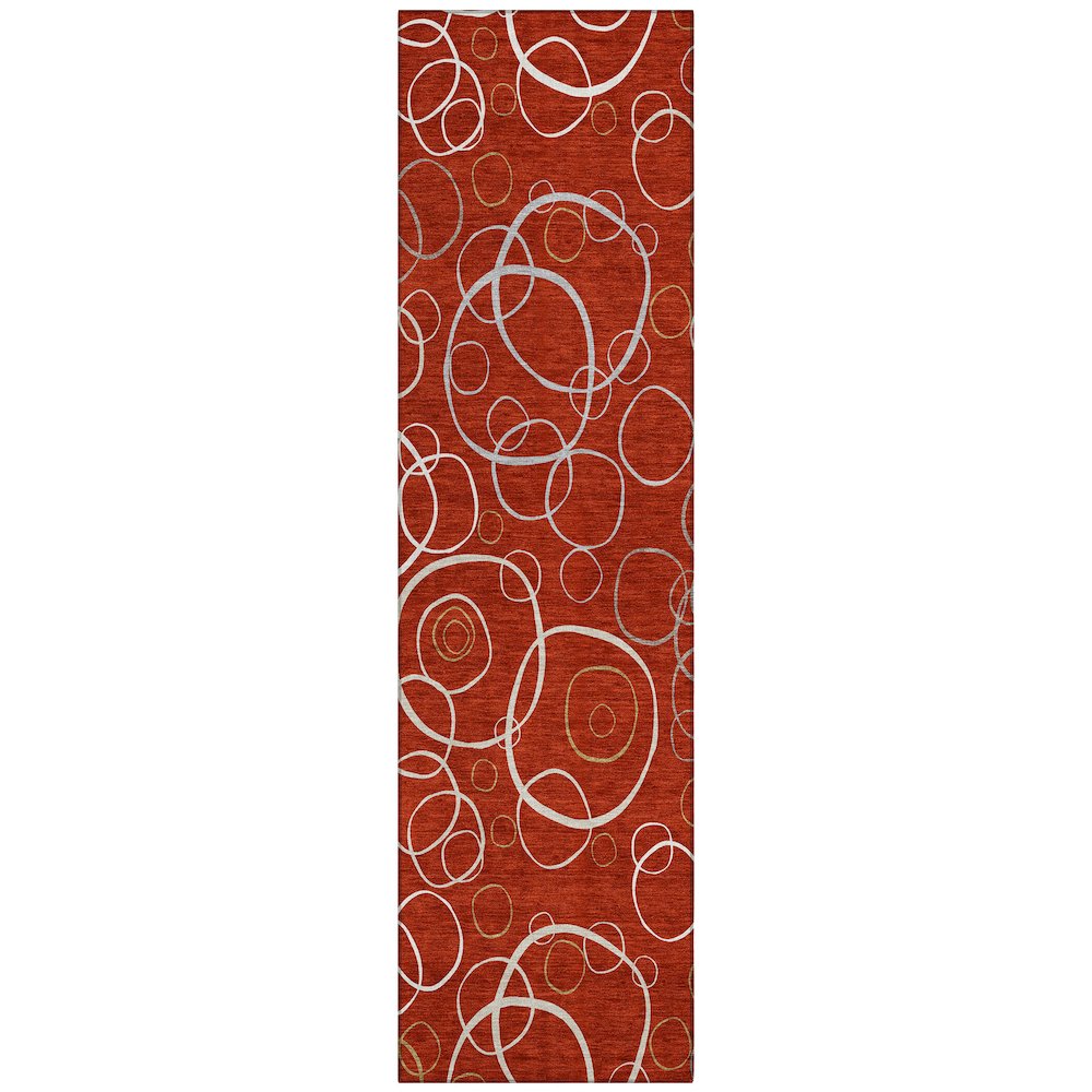Machine Washable Indoor/Outdoor Chantille ACN2408 Red 2'3" x 7'6" Runner Rug. Picture 1