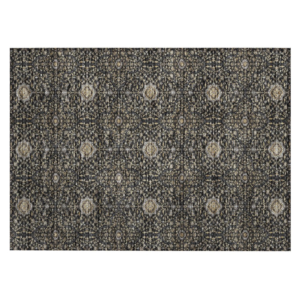 Machine Washable Indoor/Outdoor Chantille ACN2409 Black 1'8" x 2'6" Rug. Picture 1