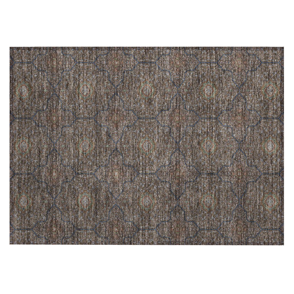 Machine Washable Indoor/Outdoor Chantille ACN2409 Brown 1'8" x 2'6" Rug. Picture 1