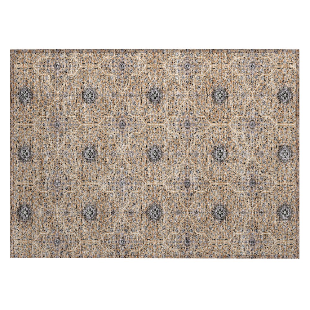 Machine Washable Indoor/Outdoor Chantille ACN2409 Orange 1'8" x 2'6" Rug. Picture 1