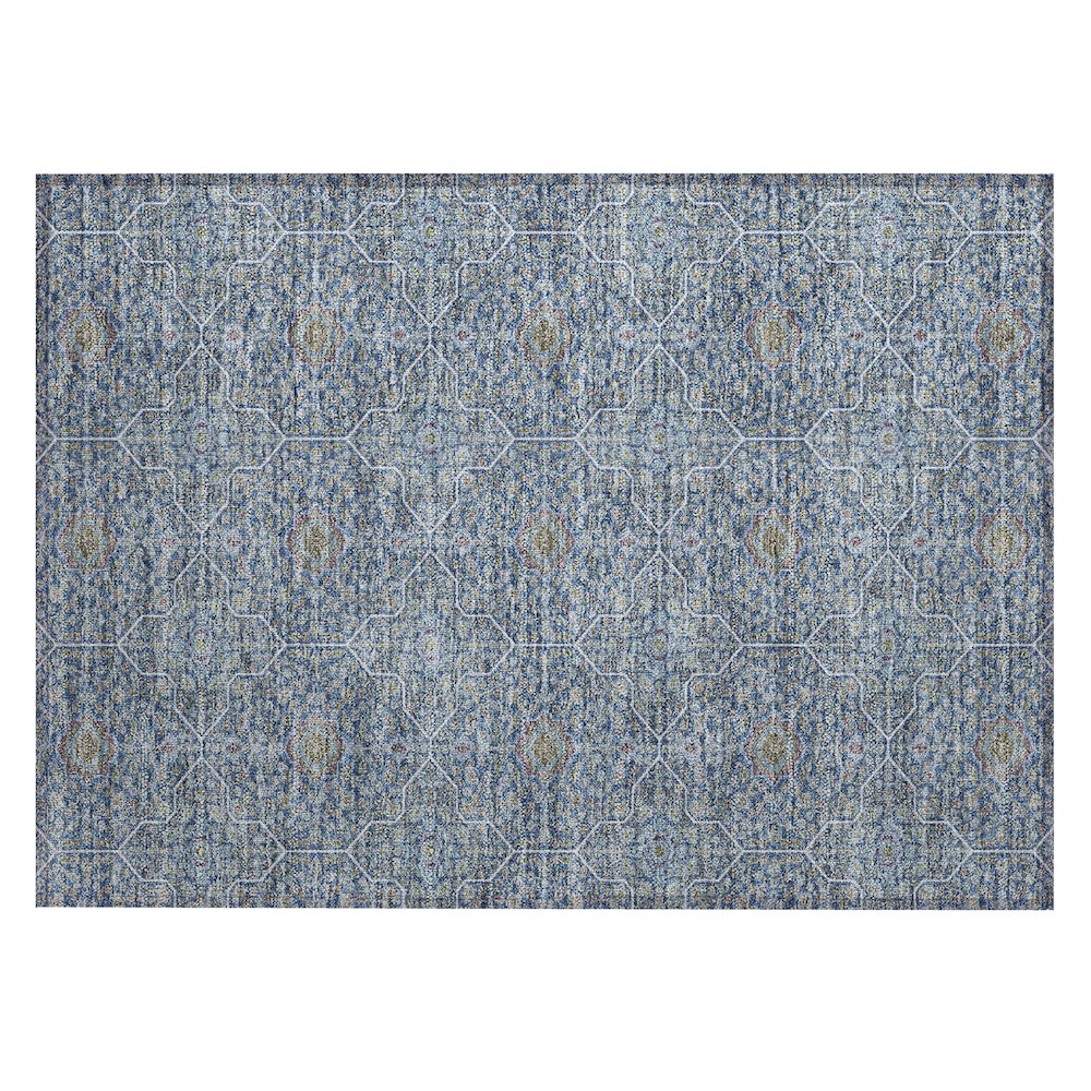Machine Washable Indoor/Outdoor Chantille ACN2409 Blue 1'8" x 2'6" Rug. Picture 1