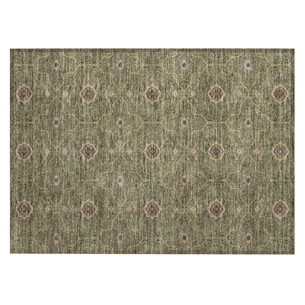 Machine Washable Indoor/Outdoor Chantille ACN2409 Green 1'8" x 2'6" Rug. Picture 1