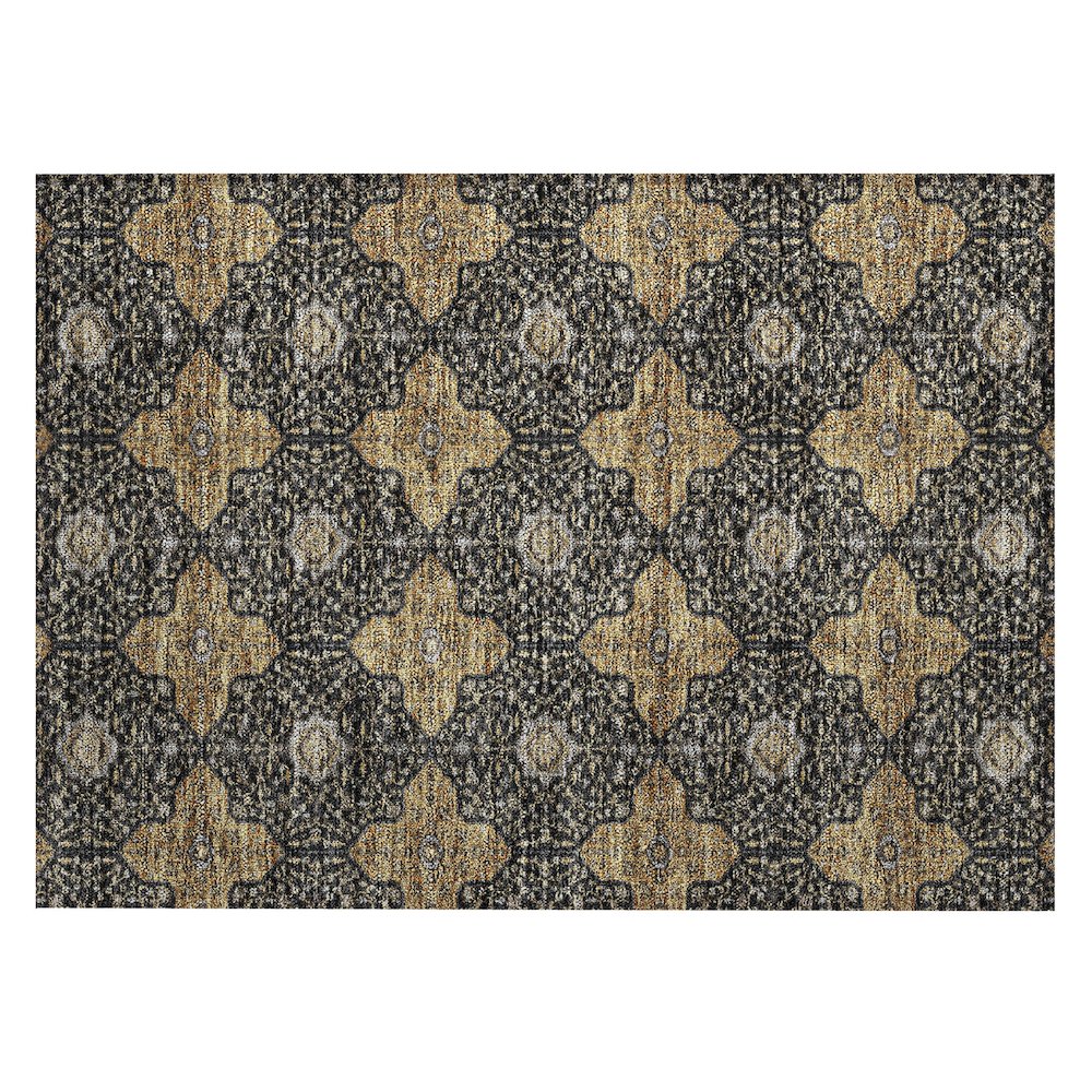 Machine Washable Indoor/Outdoor Chantille ACN2410 Black 1'8" x 2'6" Rug. Picture 1