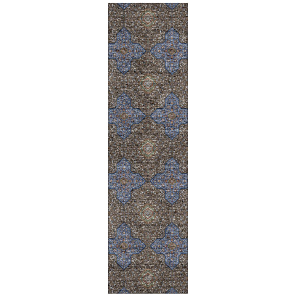 Machine Washable Indoor/Outdoor Chantille ACN2410 Brown 2'3" x 7'6" Runner Rug. Picture 1