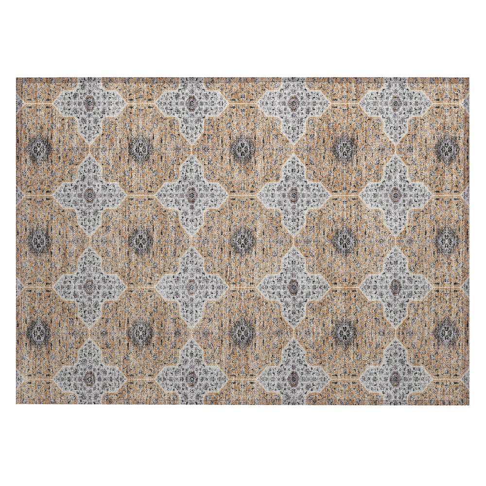 Machine Washable Indoor/Outdoor Chantille ACN2410 Orange 1'8" x 2'6" Rug. Picture 1