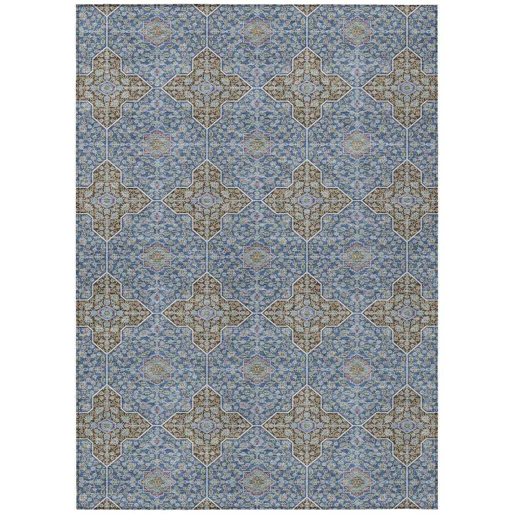 Machine Washable Indoor/Outdoor Chantille ACN2410 Blue 2'6" x 3'10" Rug. Picture 1