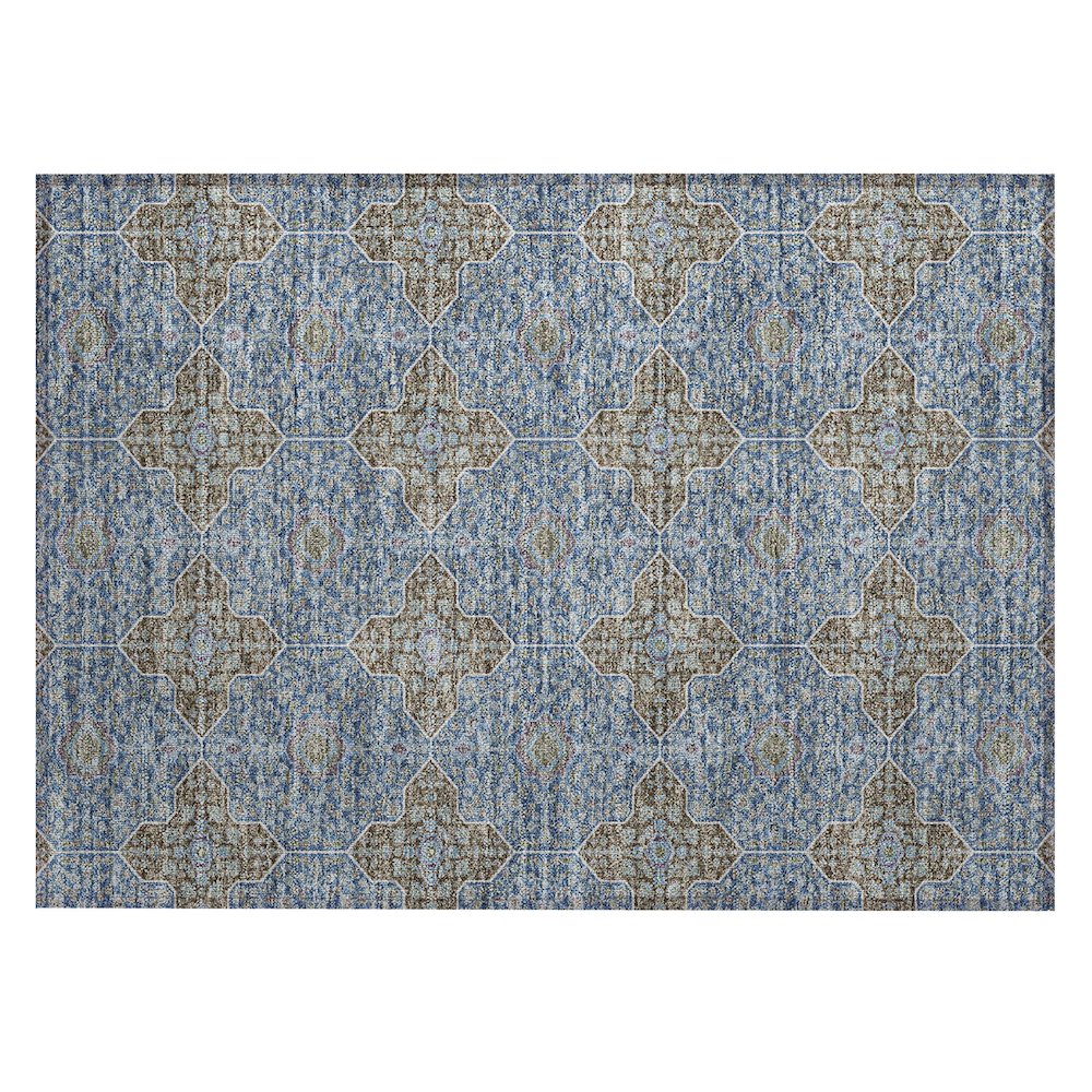 Machine Washable Indoor/Outdoor Chantille ACN2410 Blue 1'8" x 2'6" Rug. Picture 1