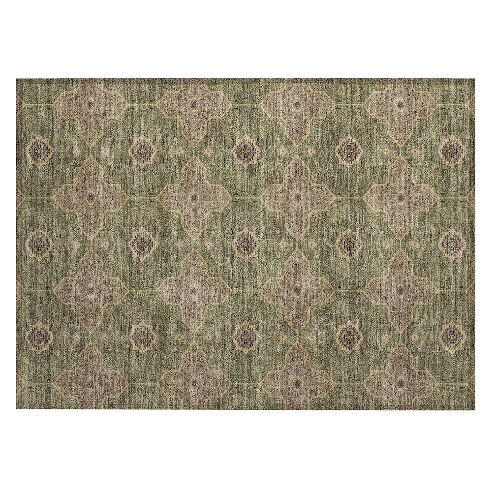 Machine Washable Indoor/Outdoor Chantille ACN2410 Green 1'8" x 2'6" Rug. Picture 1