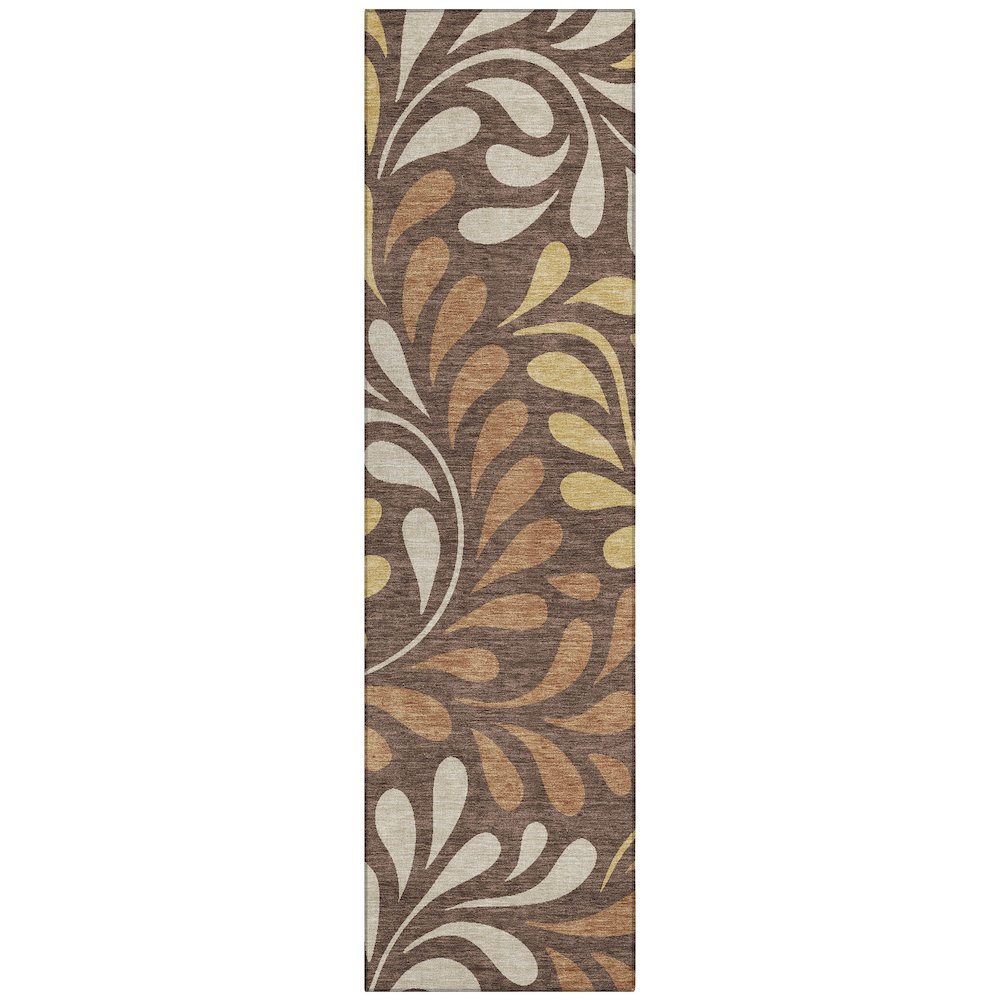 Machine Washable Indoor/Outdoor Chantille ACN2411 Brown 2'3" x 7'6" Runner Rug. Picture 1