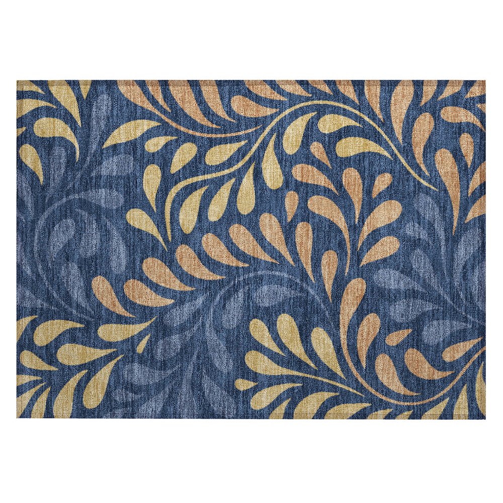 Machine Washable Indoor/Outdoor Chantille ACN2411 Blue 1'8" x 2'6" Rug. Picture 1
