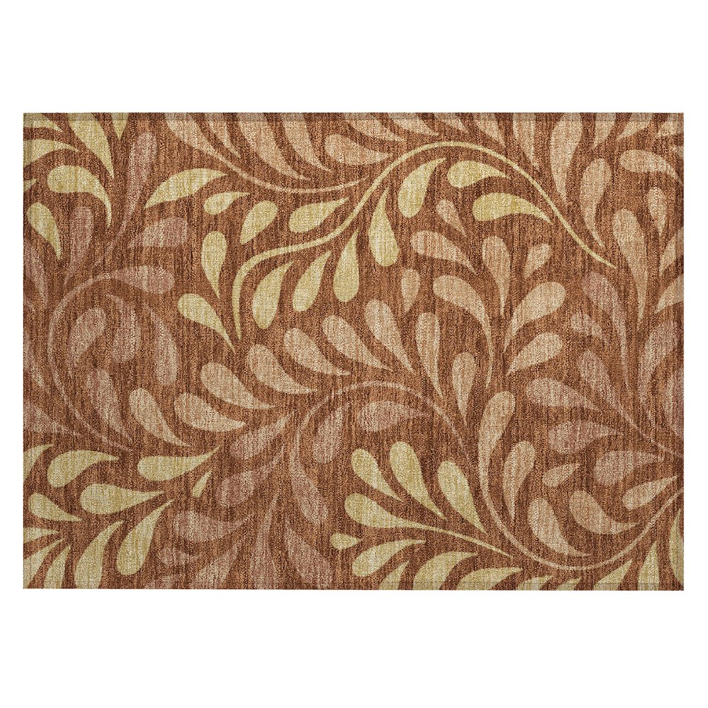 Machine Washable Indoor/Outdoor Chantille ACN2411 Orange 1'8" x 2'6" Rug. Picture 1
