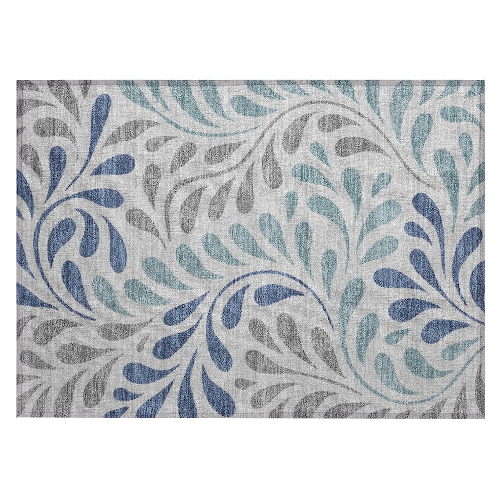 Machine Washable Indoor/Outdoor Chantille ACN2411 Gray 1'8" x 2'6" Rug. Picture 1