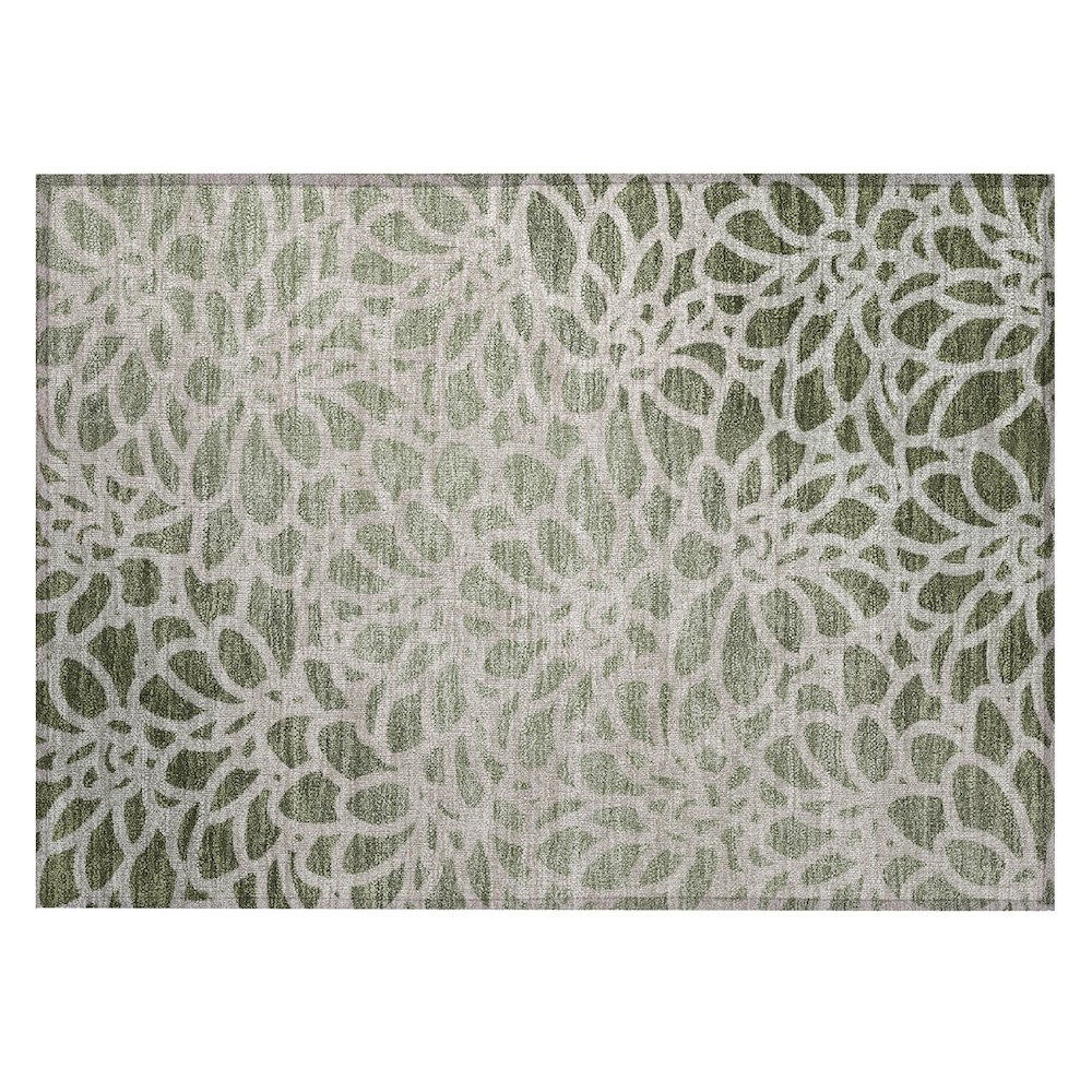 Machine Washable Indoor/Outdoor Chantille ACN2412 Green 1'8" x 2'6" Rug. Picture 1