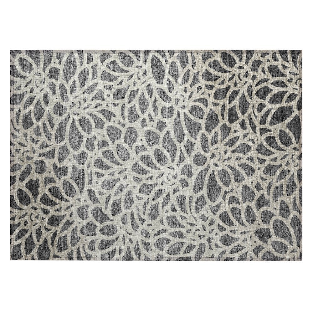 Machine Washable Indoor/Outdoor Chantille ACN2412 Gray 1'8" x 2'6" Rug. Picture 1