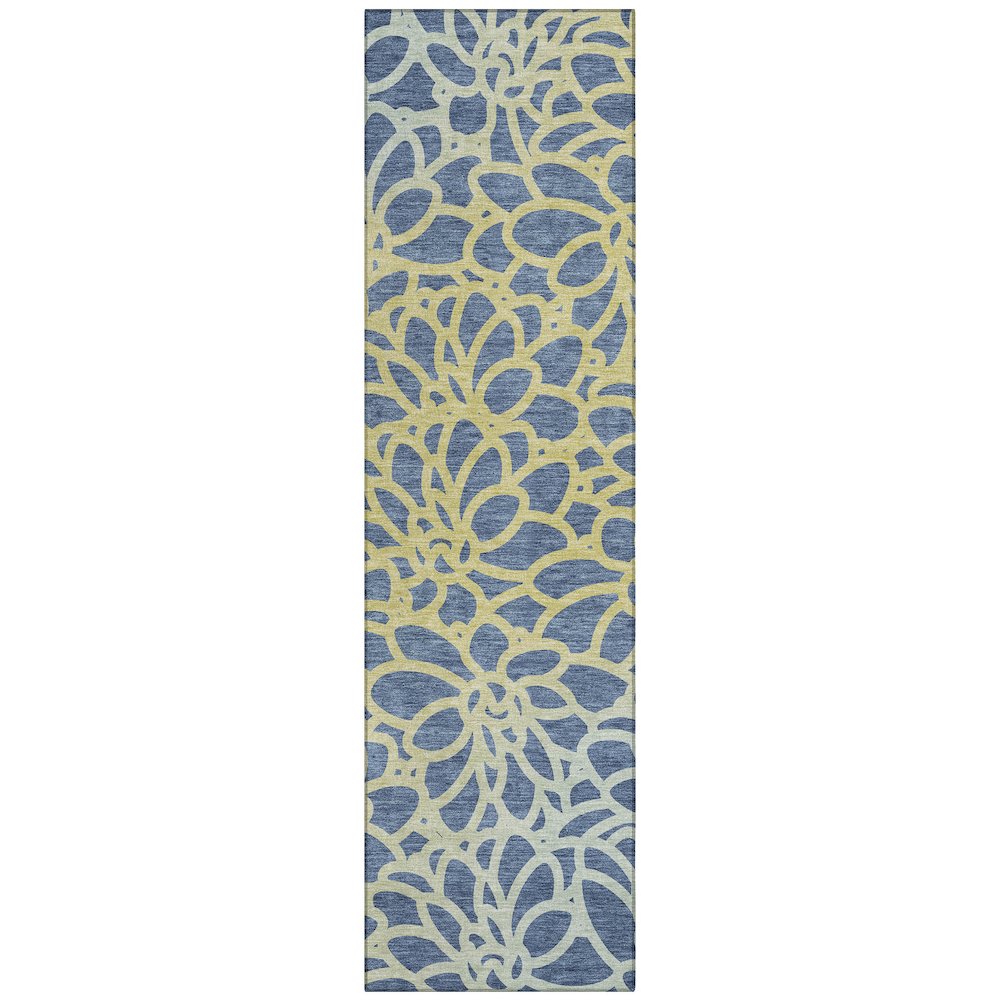 Machine Washable Indoor/Outdoor Chantille ACN2412 Blue 2'3" x 7'6" Runner Rug. Picture 1