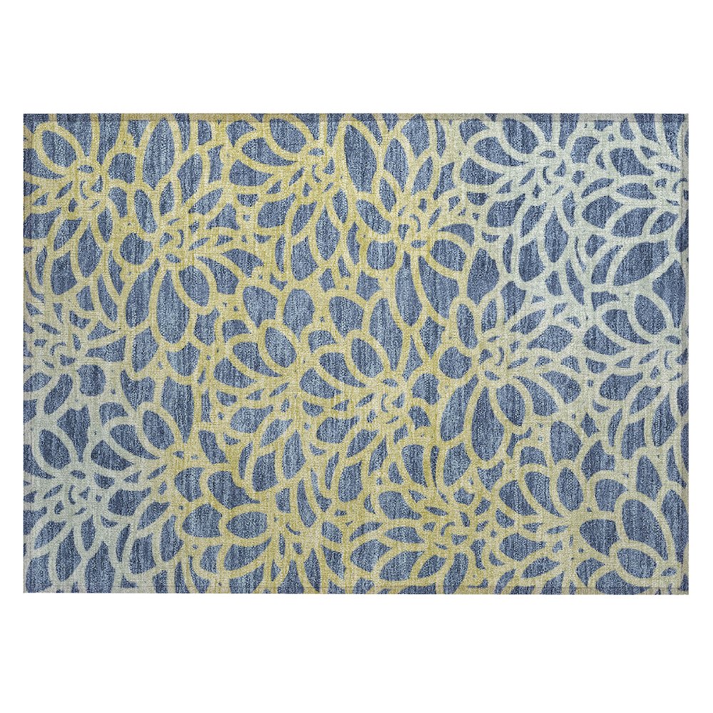 Machine Washable Indoor/Outdoor Chantille ACN2412 Blue 1'8" x 2'6" Rug. Picture 1