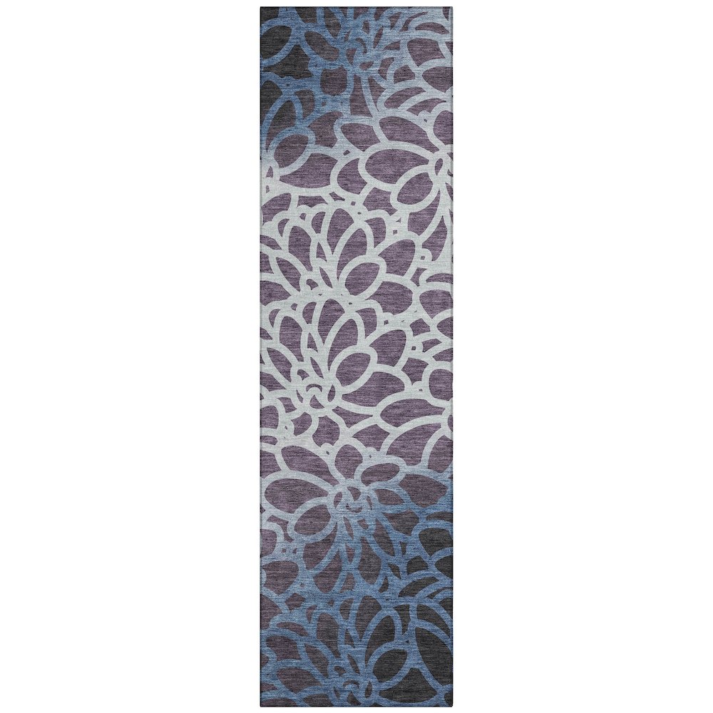 Machine Washable Indoor/Outdoor Chantille ACN2412 Purple 2'3" x 7'6" Runner Rug. Picture 1