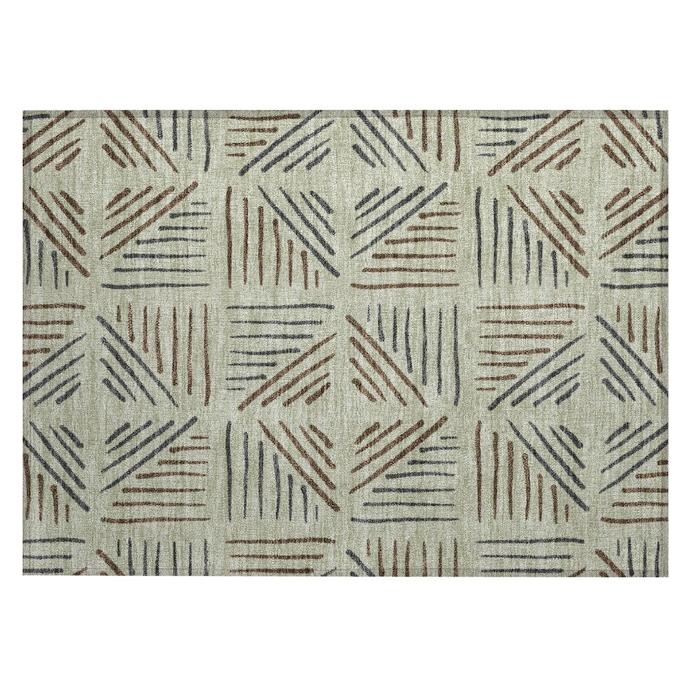 Machine Washable Indoor/Outdoor Chantille ACN2413 Green 1'8" x 2'6" Rug. Picture 1