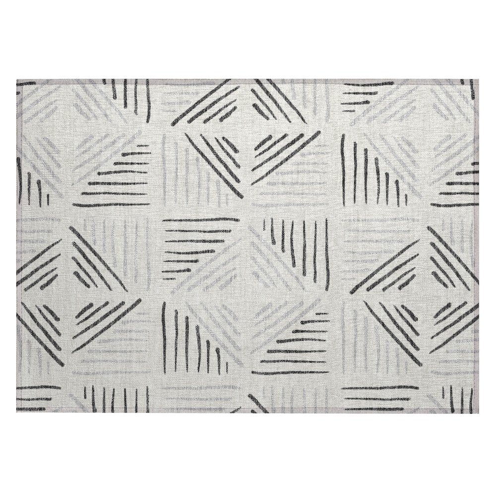 Machine Washable Indoor/Outdoor Chantille ACN2413 Ivory 1'8" x 2'6" Rug. Picture 1